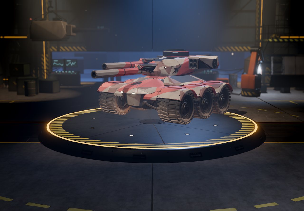 A medium wheeled warbot on its own model